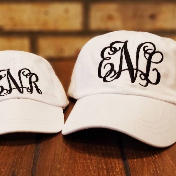 Mommy and Me Monogrammed Hats, Embroidered Matching Mother Daughter Hat Set, Personalized, Baseball Hats,