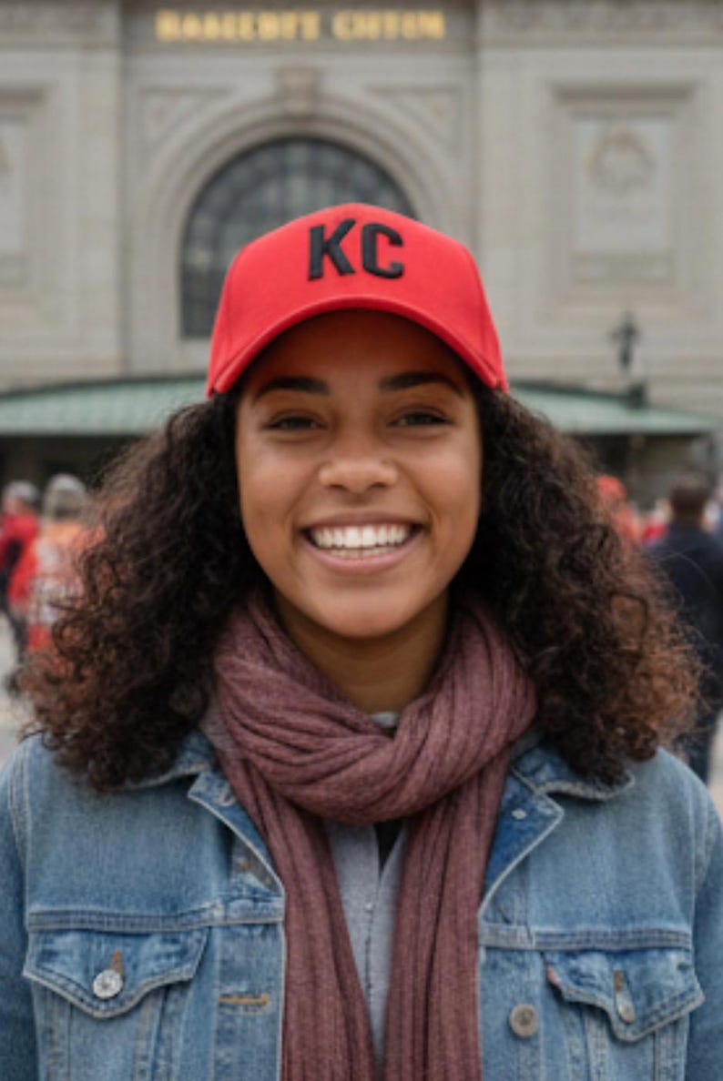 Custom Embroidered KC Kansas City Airport Code Baseball Hat Chiefs Super Bowl Fan Gift Cap image 3