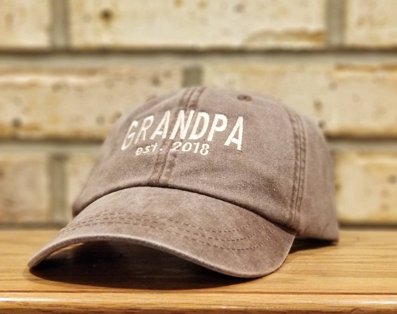 Embroidered Established Grandpa or Dad Baseball Hat With Name Or Monogram