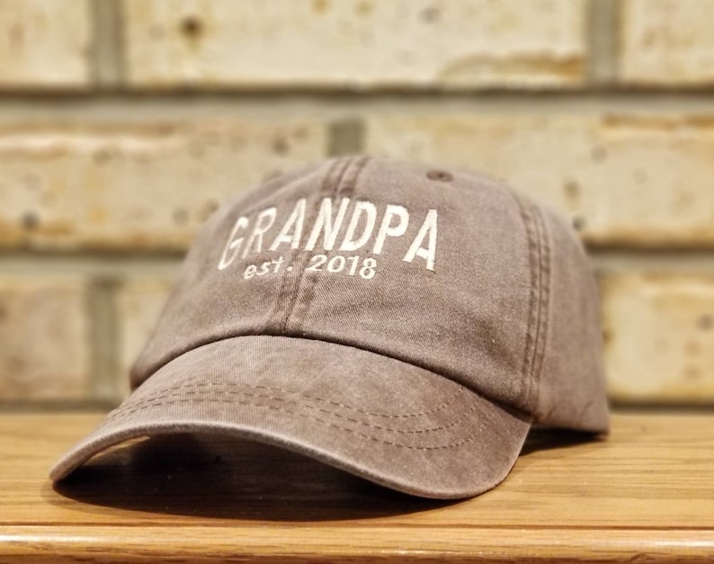 Embroidered Established Grandpa or Dad Baseball Hat With Name Or Monogram