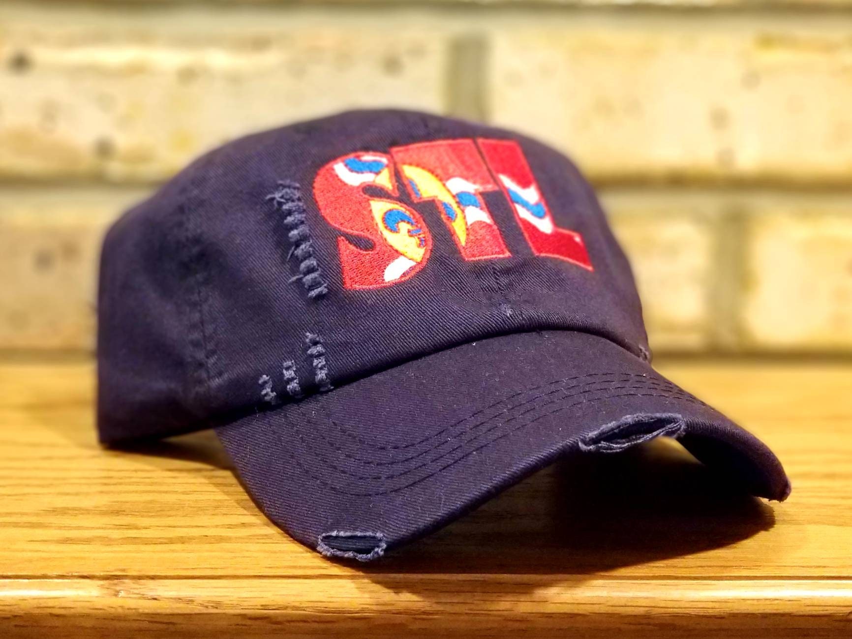 Stl Cards Hand Embroidered Dad Hat Saint Louis Baseball Hat Cardinals