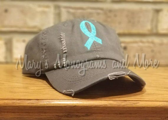 Awareness Ribbon Baseball Hat Ovarian 