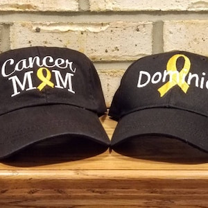 Cancer Awareness Ribbon Hat - Embroidered Mother Child Hats, Cancer Mom Cap, Neuroblastoma Warrior, Childhood Cancer Survivor Baseball Hats