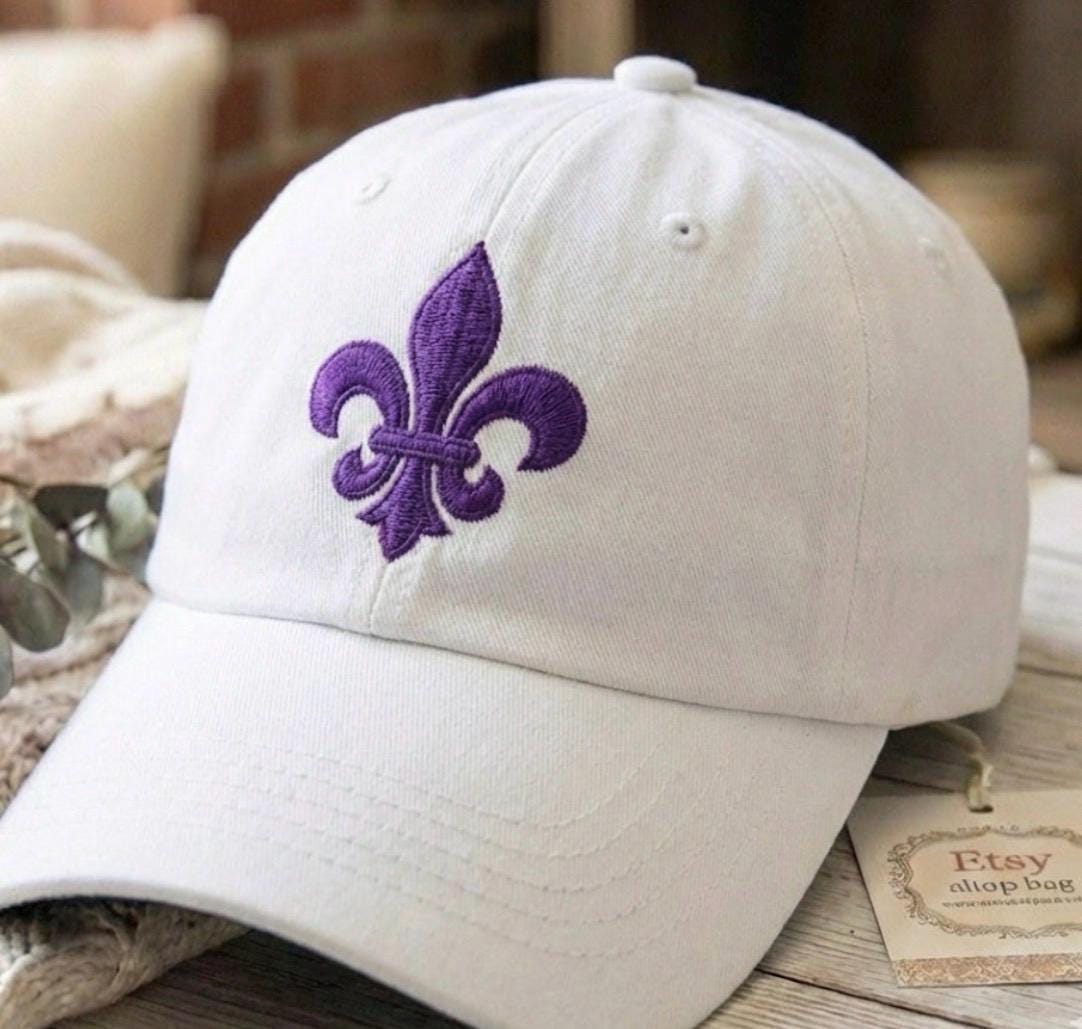 Embroidered Fleur-de-lis Custom Baseball Cap - French Symbol 