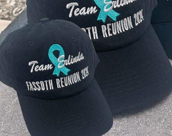 Custom Design Your Own Embroidered Ovarian Cancer Awareness Ribbon Baseball Hat-