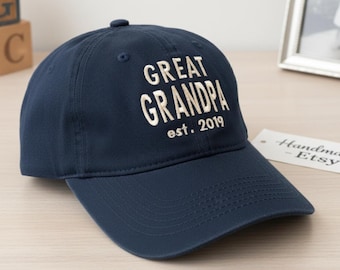 Custom Embroidered Great Grandpa Hat: Personalized Baseball Cap