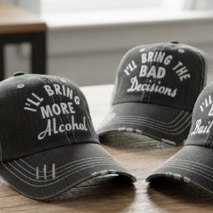 Girls Trip Trucker Hat, I'll Bring The [Saying] Cursive Cap