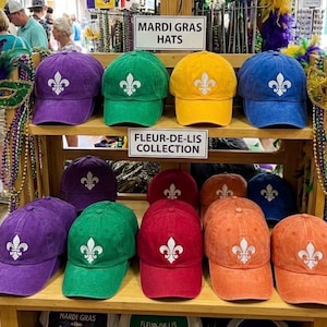 Embroidered Fleur-de-Lis Custom Baseball Cap - French Symbol Hat Personalized Saint Louis Design