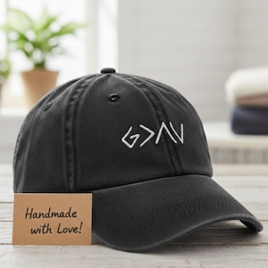 Embroidered Christian Baseball Hat God Is Greater Faith Inspirational Pigment Dyed Cap Religious Gift