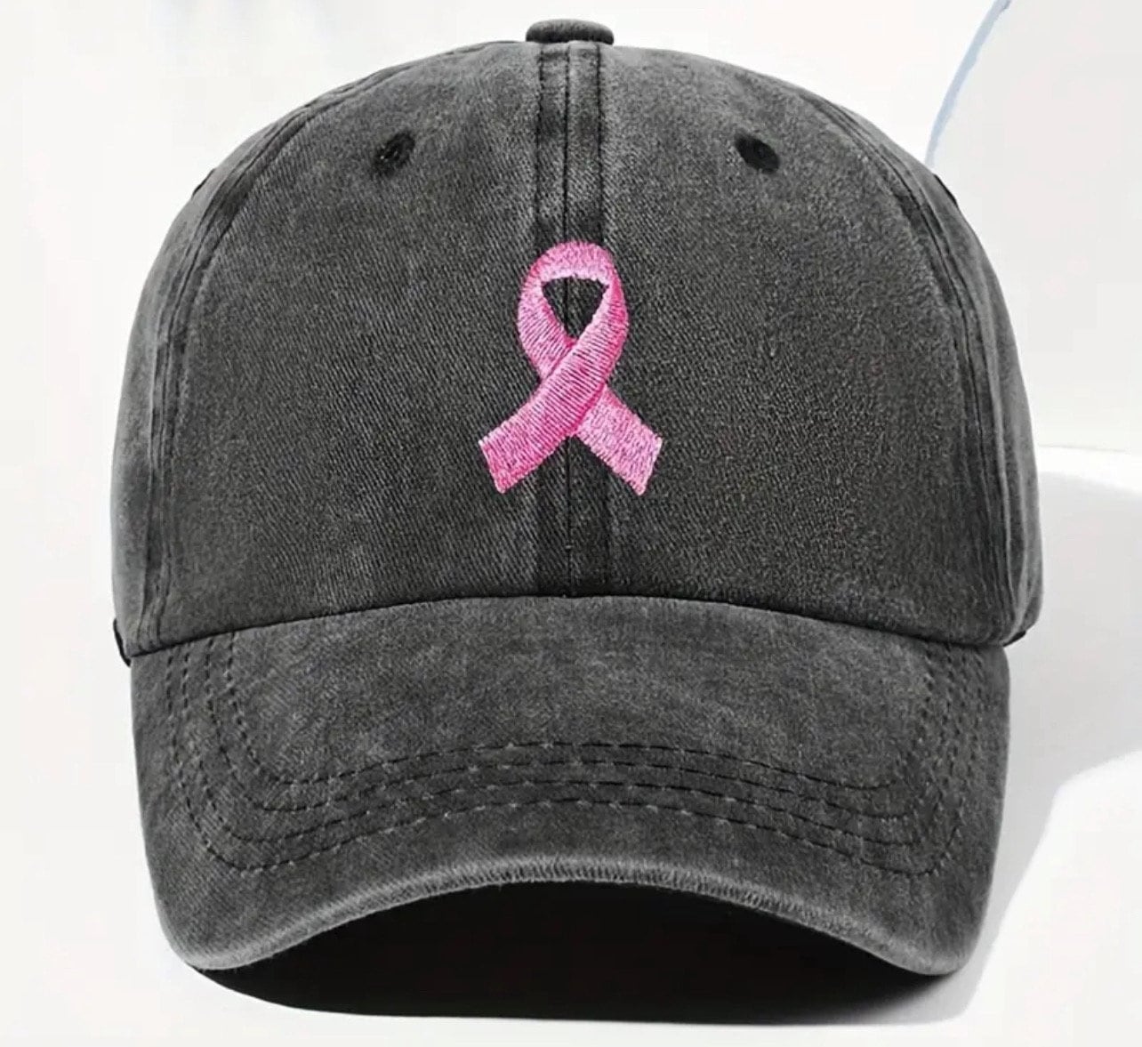 Breast Cancer Awareness Cap Unisex Cotton Comfort Survivor Gift Embroidered Ribbon Cancer Hat Breast Cancer Awareness Hat  main image 2