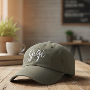 Custom Embroidered Gigi Baseball Hat - Personalized Grandma Nana Nonna Gift