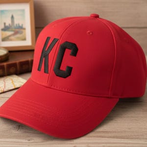 Custom Embroidered KC Kansas City Airport Code Baseball Hat Chiefs Super Bowl Fan Gift Cap image 1