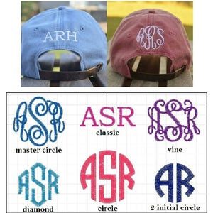 Add embroidery personalization to the back of your hat, add monogram, name, phrase, date, or symbol to your baseball or trucker hat