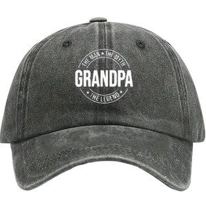 Custom Embroidered Pigment Dyed Grandpa Hat, The Man, The Myth, The Legend Baseball Hat