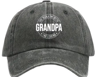 Custom Embroidered Pigment Dyed Grandpa Hat, The Man, The Myth, The Legend Baseball Hat