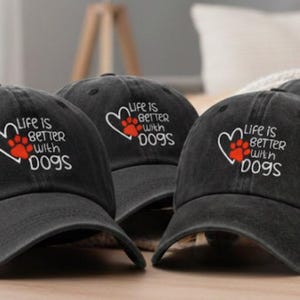 Embroidered Dog Paw Baseball Hat - Personalized Animal Lover Ball Cap Custom Pet Owner Gift