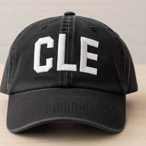 Embroidered CLE Airport Code Hat: Cleveland Baseball Cap Several Colors