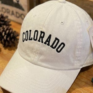 Custom Embroidered Colorado Baseball Hat (Black Hat with White Thread)