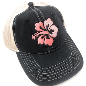 Custom Embroidered Hibiscus Baseball Hat
