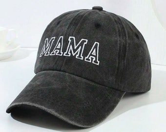 Custom Embroidered MAMA Distressed Trucker Hat