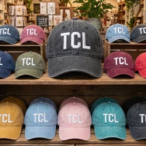 Custom Embroidered TCL Tuscaloosa Airport Code Hat - Pigment Dyed Baseball Cap