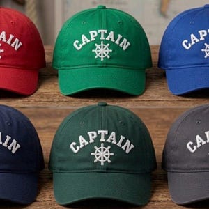 Custom Embroidered Captain Baseball Hat | Personalized Boat Captain Gift Cap