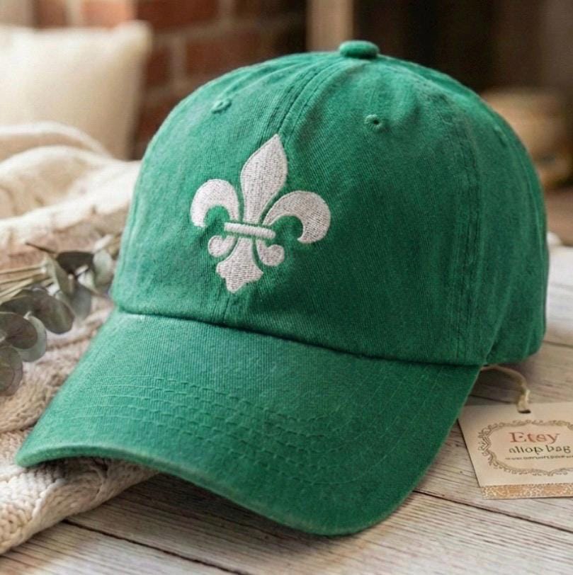 Embroidered Fleur-de-lis Custom Baseball Cap - French Symbol  display picture 3