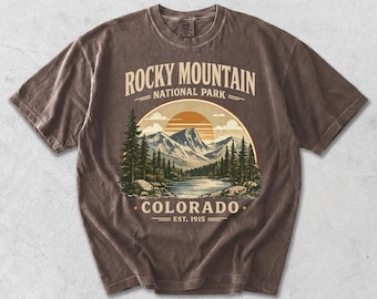 Rocky Mountain National Park Shirt, Comfort Colors® Vintage 90s Colorado Park Tee, Hiking Lover Gift, USA Nostalgia Tee, Rocky Souvenir Tee