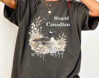 Stupid Canadian Wolf Bird Shirt, Comfort Colors® Hockey Romance Shirt, Hockey Fan Gift, Wolf Bird, Heated Rivalry Inspired Clothes, LGBT Tee