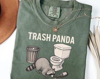 Trashed Panda Comfort Colors® T-Shirt, lustiges Waschbär-Grafik-T-Stück