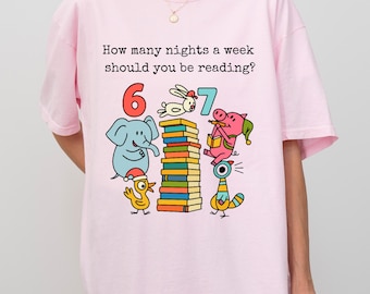 Teacher Reading T-Shirt, 6-7 Nights, Children's Books Meme