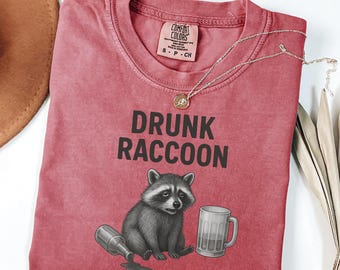 Drunk Raccoon Comfort Colors T-Shirt, Funny Animal Humor Gift