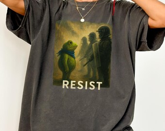 Maglietta di protesta di Portland Frog Resist, maglietta anti-establishment, Resistance Frog, maglietta di Portland Frog, maglietta anti-ICE, maglietta di protesta di Resist