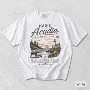 Acadia National Park Shirt, Comfort Colors® Vintage Maine USA, Rocky Mountain Shirt, Hiking Lover Gift, USA Nostalgia Tee, Rocky Souvenir image 6