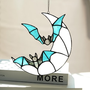 Halloween Gothic Bat Glass Window Hanging,100% Handmade Window Decor,Glass Art,Gothic Suncatcher,Stained Glass Bat,Halloween Decor