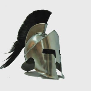 Spartan Medieval Helmet King 300 Spartan Legions Helmet | Men&#39;s Spartan Warrior Armor Helmet With Black Plume