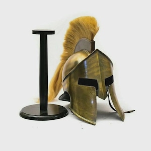 Spartan Helmet ~ Medieval 300 Spartan Helmet~ 300 King Leonidas Armor Greek helmet ~ Men&#39;s Spartan Warrior Armor Helmet With Golden Plume