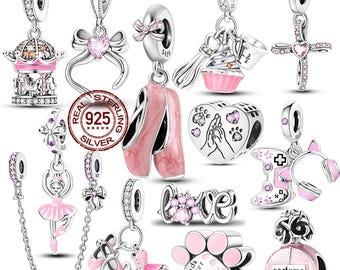 Sterling Silver Dangle Charms | Hobbies, Cat Dog Love Mom Beads, Travel, Perfume, Gaming | Gift For Her