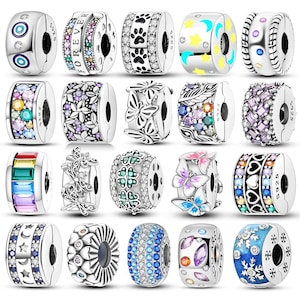 Glittrande radfjärilar klämma, kluster säkerhetskedja berlockpärla silverberlockarmband present till henne