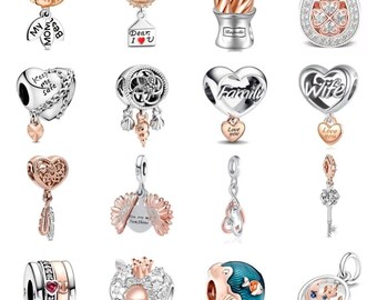 Pulsera de plata de ley chapada en oro con dijes de flor de cerezo de estilo europeo, regalo para ella