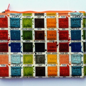 Bolsa de tecido com paleta de cores, bolsa de tecido com zíper, fofa e versátil, enchimento de meia, enchimento de meia
