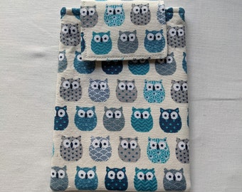 Cover for Kindle or Kindle Paperwhite (pre-2021 model), Kindle paperwhite sleeve - blue owls