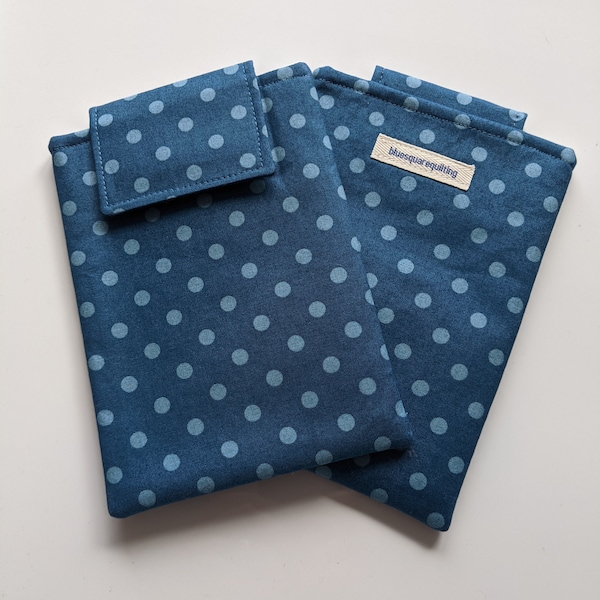 Etui en tissu pour Kindle, pochette pour Kindle Paperwhite (avant 2021) - pois bleus