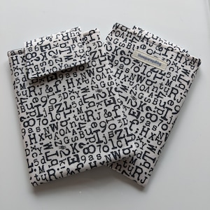 Kindle Case, fabric sleeve for Kindle Paperwhite, padded cover for Paperwhite (pre-2021) - typography