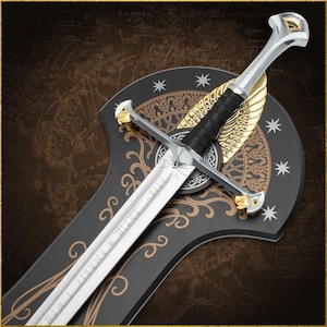 Aragorn Ranger-replica | Op Strider geïnspireerde middeleeuwse cosplayprop | Film Bilbo Baggins Ring of Power-stijl | Kerstcadeau voor hem of papa afbeelding 12