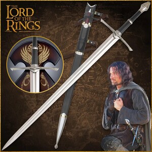 Aragorn Ranger-replica | Op Strider geïnspireerde middeleeuwse cosplayprop | Film Bilbo Baggins Ring of Power-stijl | Kerstcadeau voor hem of papa afbeelding 3