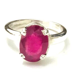 Natural ruby engagement ring sterling silver manik handmade ring