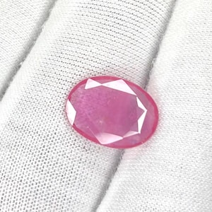 Natural Ruby Loose Gemstone,Genuine Pink Corundum for Ring 14.40x11mm Certified Earth Mined Ruby,July Birthstone Stone,Jewelry Making Supply
