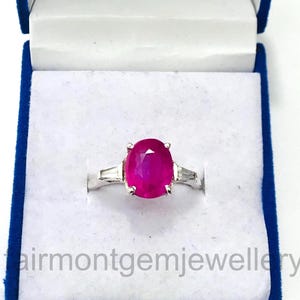 Bague saphir rose - Bague de fiançailles solitaire de 4,75 carats, pierre de naissance de septembre