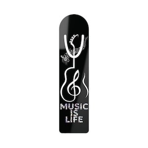 Music-Inspired Bookmark with &#39;Music is Life&#39; Design, Gift for Musicians, Book Lover Gift, Reading Accessory, Unique Music Gift